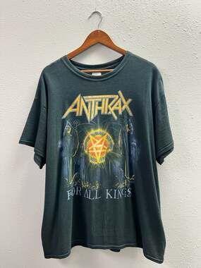 Anthrax Shirt Mens XL Black For All Kings Tour 2016 Concert Metal Band Tee 0100